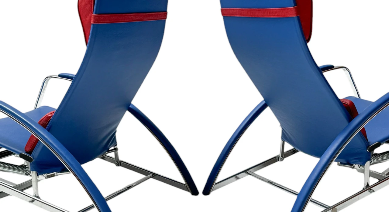 Pair of Grand Repos Lounge Chairs with Stools by Jean Prouvé Tecta , 1980s